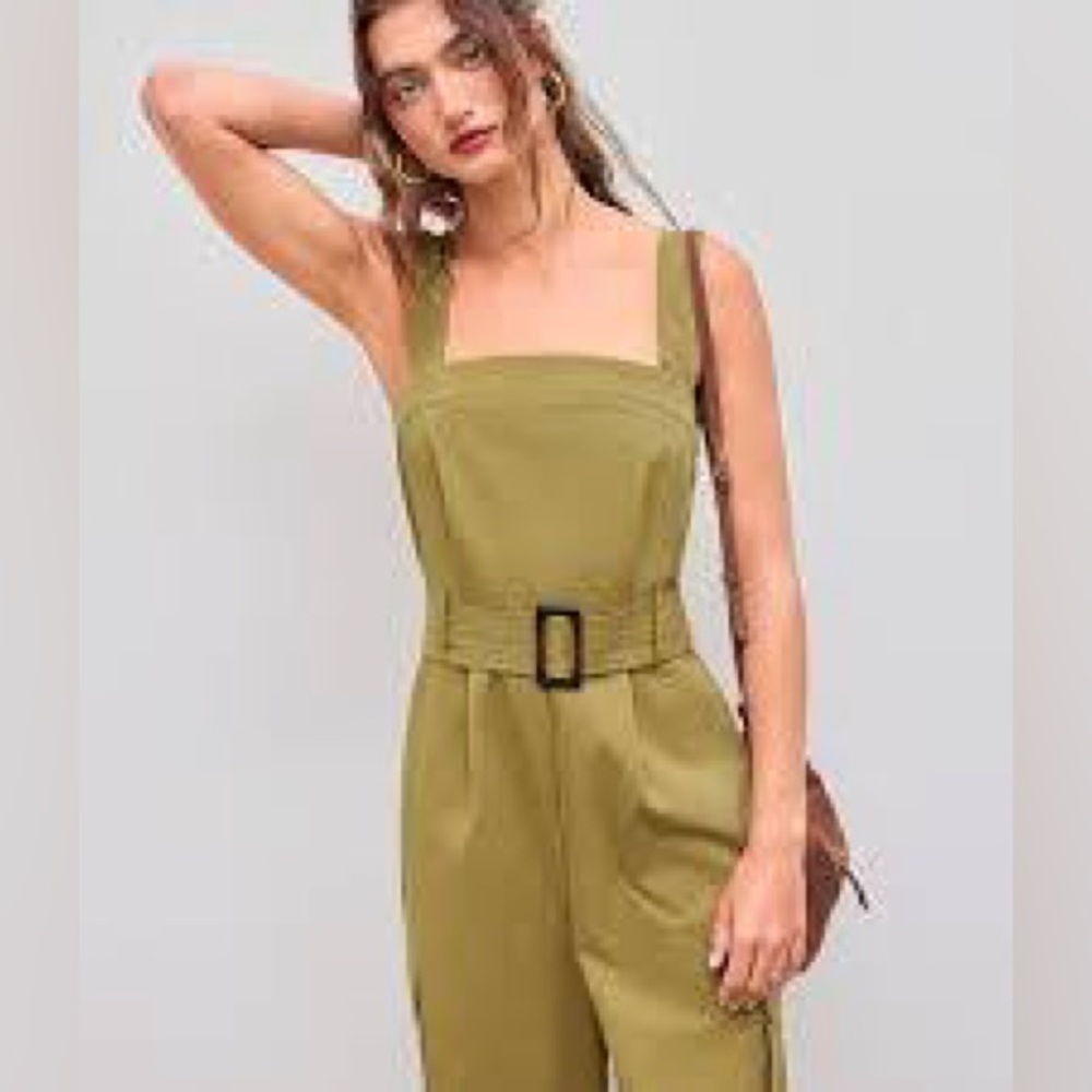NWT Cider Cotton Mid Rise Utility Jumpsuit with Belted Waist L - Picture 2 of 12